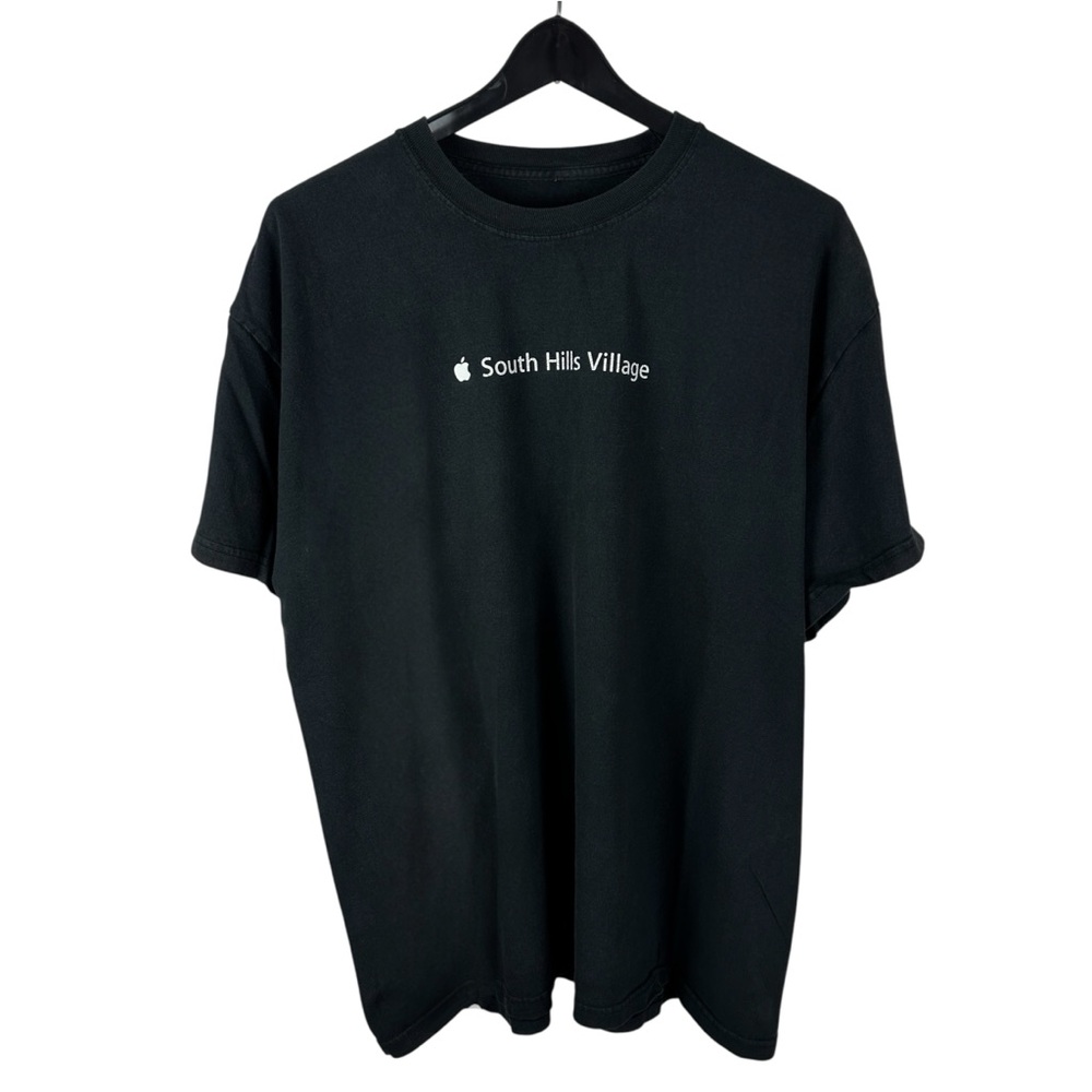 Vintage Y2K Apple South Hills Village Pittsburgh Tech Promo Black Shirt Size XL